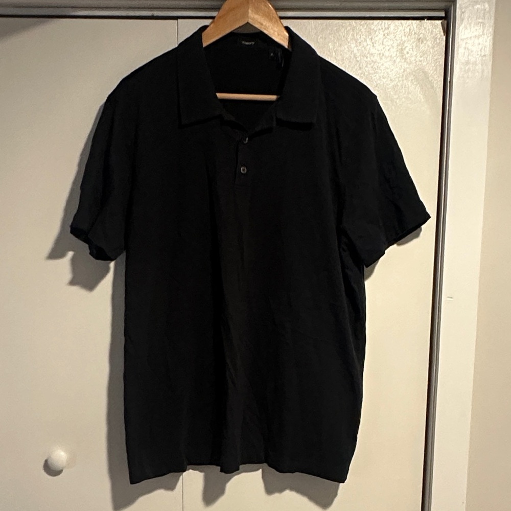 Theory Classic Black Polo Shirt for Men